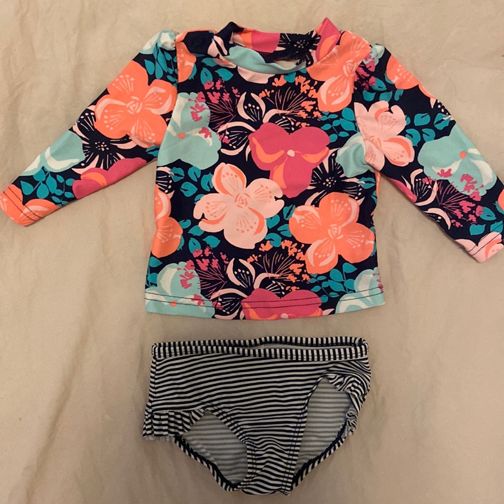 Carters baby girl rash guard swim set